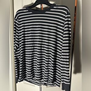 lululemon athletica Black and White Striped Long Sleeve Tee
